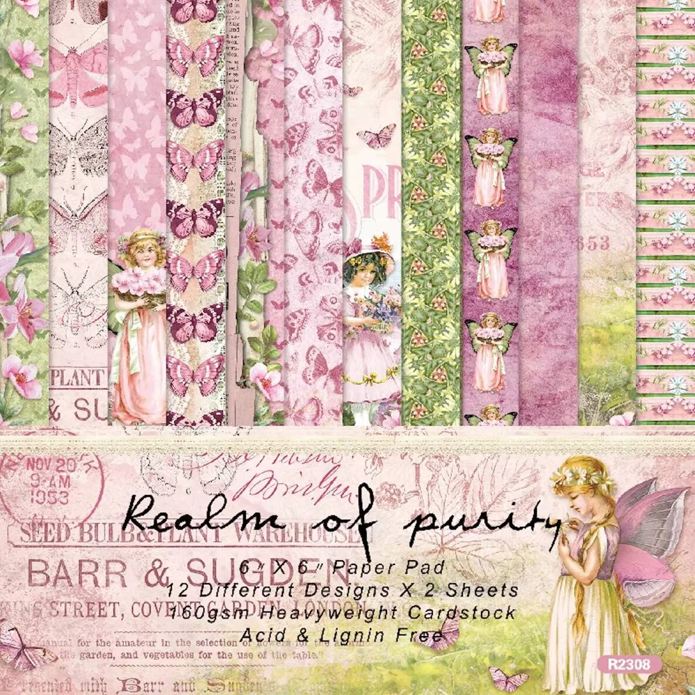 KSCRAFT 24sheets Butterfly Paper Pack for DIY Scrapbooking Card Making Album Paper Craft