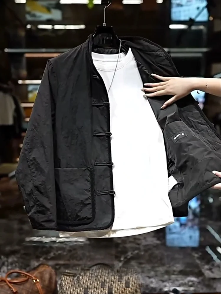 

Faionable Slim Fit Повседневная мужская куртка Осень Новое поступление Высококачественный китайский костюм Sle Tang на пуговицах Верхняя одежда