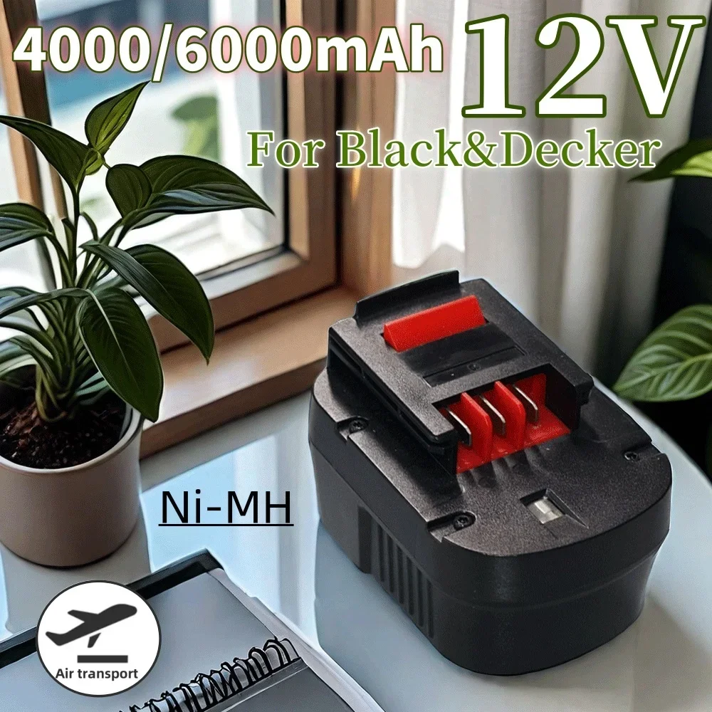 

12V 4.0/6.0Ah For Black & Decker A12 A12ex Fsb12 Fs120b A1712 Hp12k HP12 Battery Pack Replaced By Ni-MH Battery Pack