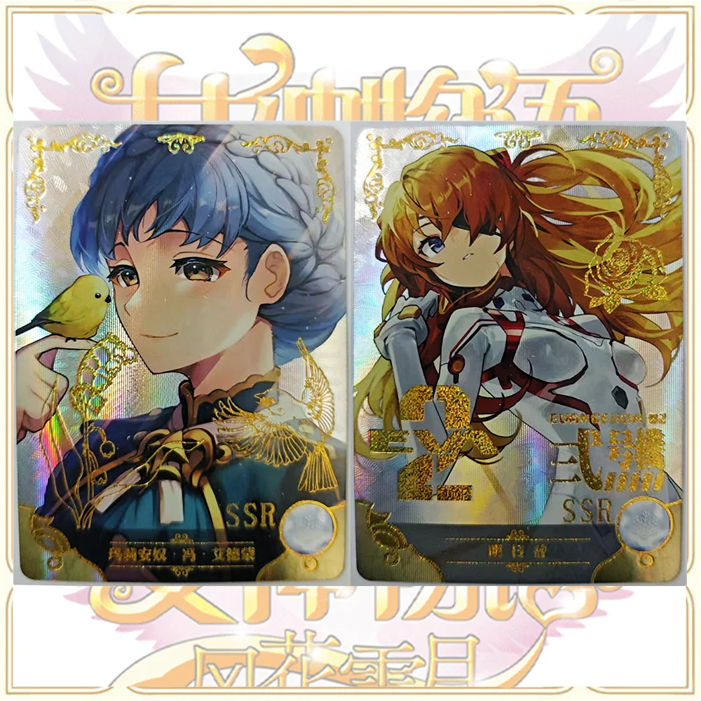 أنيمي آلهة قصة 5M10 SSR Asuka Langley Soryu Miyazono Kaori Tsubaki قسط فلاش لعبة اللعب تحصيل بطاقة هدايا عيد الميلاد
