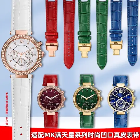 20x12mm Lea-ther cinturino orologio da donna per MK Michael Kors MK2277 MK2425 MK5896 MK5354 braccialetto tacca cinturino in pelle di vitello