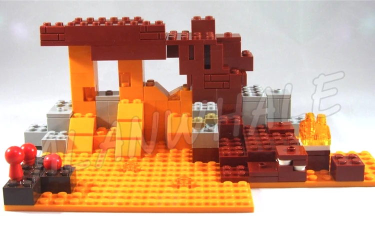 324pcs Game My World The Wither Fire Fortress Tumbling Wall Function 10469 Building Blocks Sets Compatible With Model