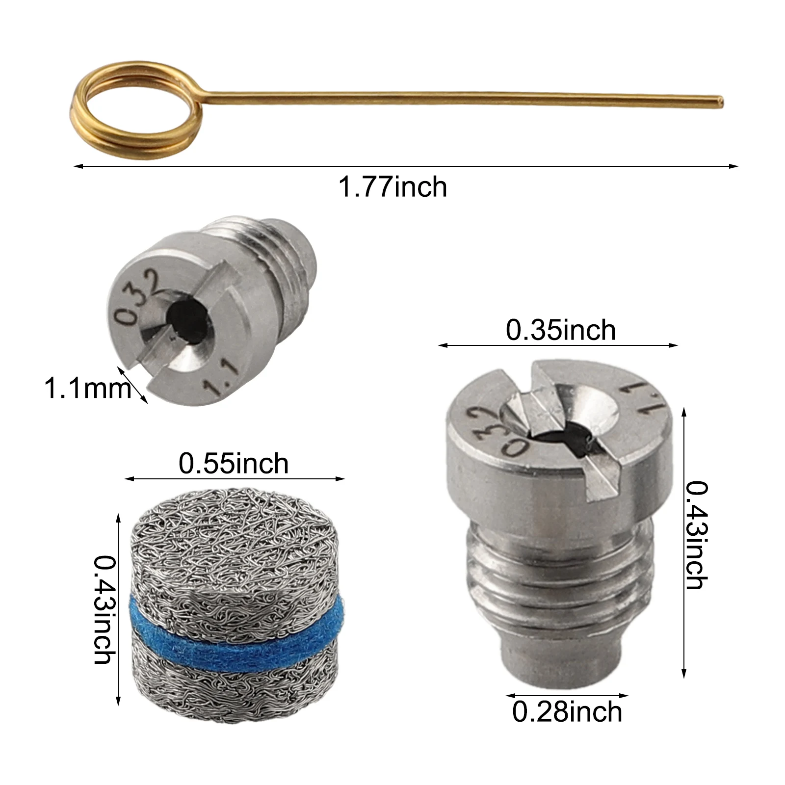 Foam Orifice Nozzle Foam Maker Kit Deep Cleaning Long-lasting Performance Stainless Steel Nozzle Deep Cleaning Foam 1.1 Mm