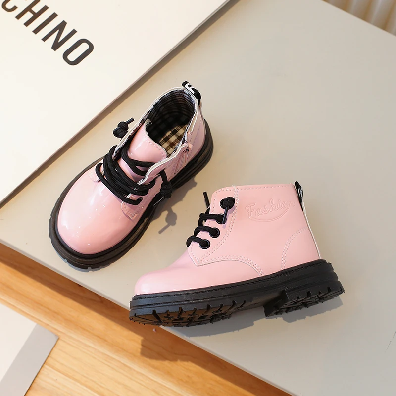 Fashion Kid Chelsea Boots Girl British Style Child Shoe Ankle PU Leather Boot Autumn Spring Waterproof Boy Shoe Boot