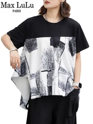 Max LuLu Fashion Printed Tops Womens Summer Korean O Neck Leisure Loose Tee Shirts Ladies 2024 Classic Harajuku Elegant Clothes