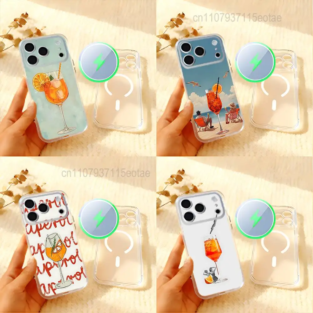 

A-Aperol Art S-Spritz Phone Case For iPhone 17,16,15,14,13,12,11 Pro,Max,Plus,Mini,Air,E Magnetic Frosted Clear
