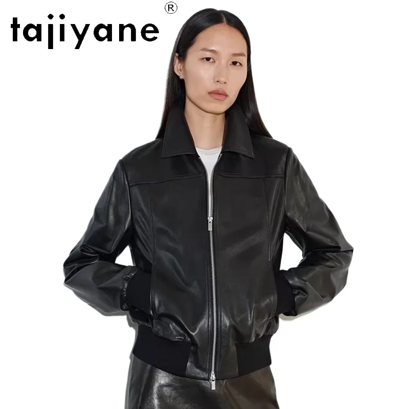 TAJIYANE 100% Sheepskin Jackets Women Stylish Lapel Short Coats Premium Genuine Leather Jacket Spring Woman Clothes 2026 가죽자켓 여성