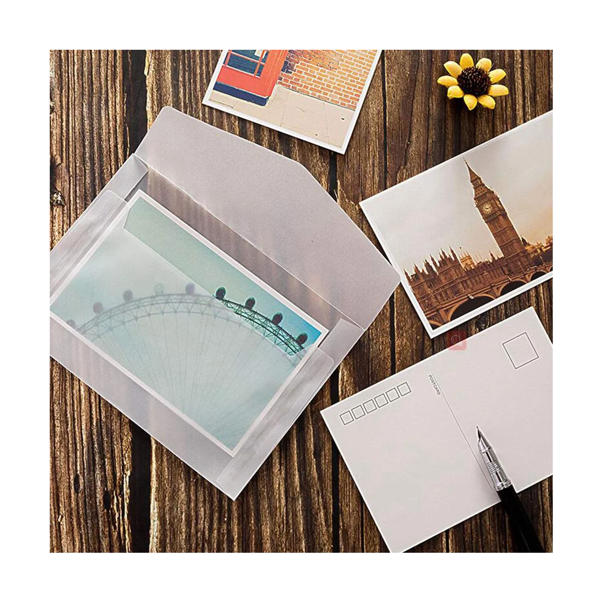 50PCS Blank Envelope Translucent Paper Envelopes Set Letter Vintage Wedding Invitation Envelopes for Cards