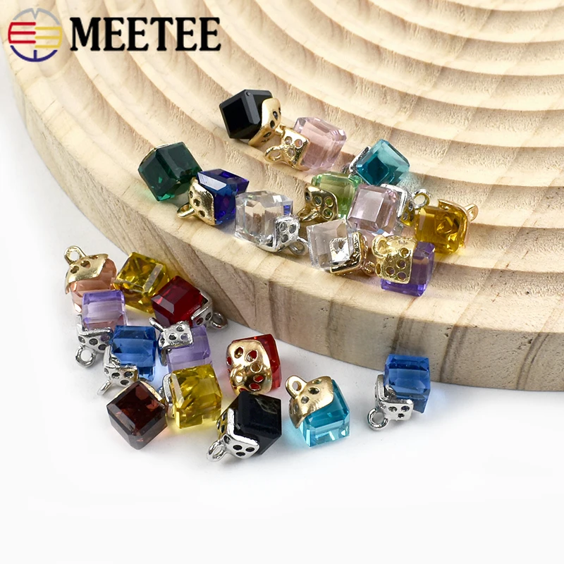 

10/20Pcs Meetee 8mm Colored Crystal Decoration Button Dress Rhinestone Buckle Clothing Sewing Accessories Hair Jewelry Pendant