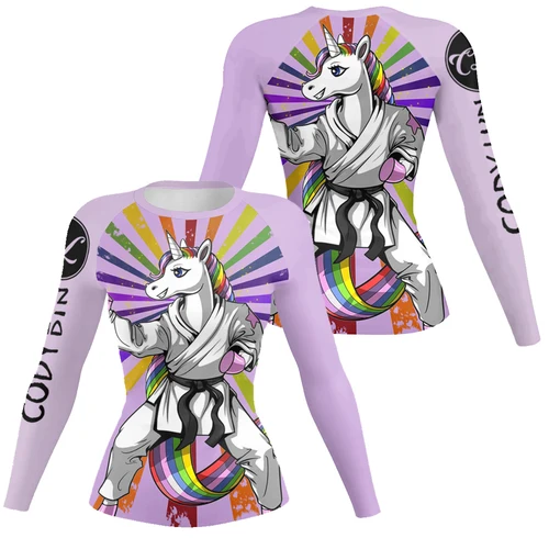 Imagen 2 del producto Cody Lundin MMA Grappling Rash Guard mujeres BJJ entrenamiento No Gi ropa de lucha manga larga ajustada sublimación gimnasio Fitness camisas