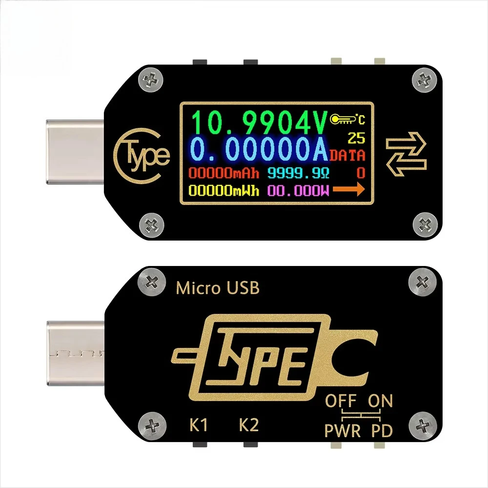 TC66 Type-C USB-связь PD Триггер Вольтметр Амперметр Измеритель напряжения и тока Мультиметр PD Зарядное устройство Батарея USB-тестер