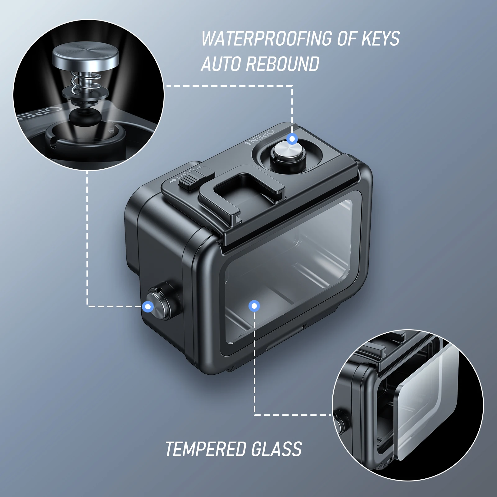 SeaFrog 60 متر سبائك الألومنيوم غلاف مقاوم للماء لـ Gopro 9 10 11 12 مع 2 حذاء بارد متوافق مع قوس الضوء 2025 #6