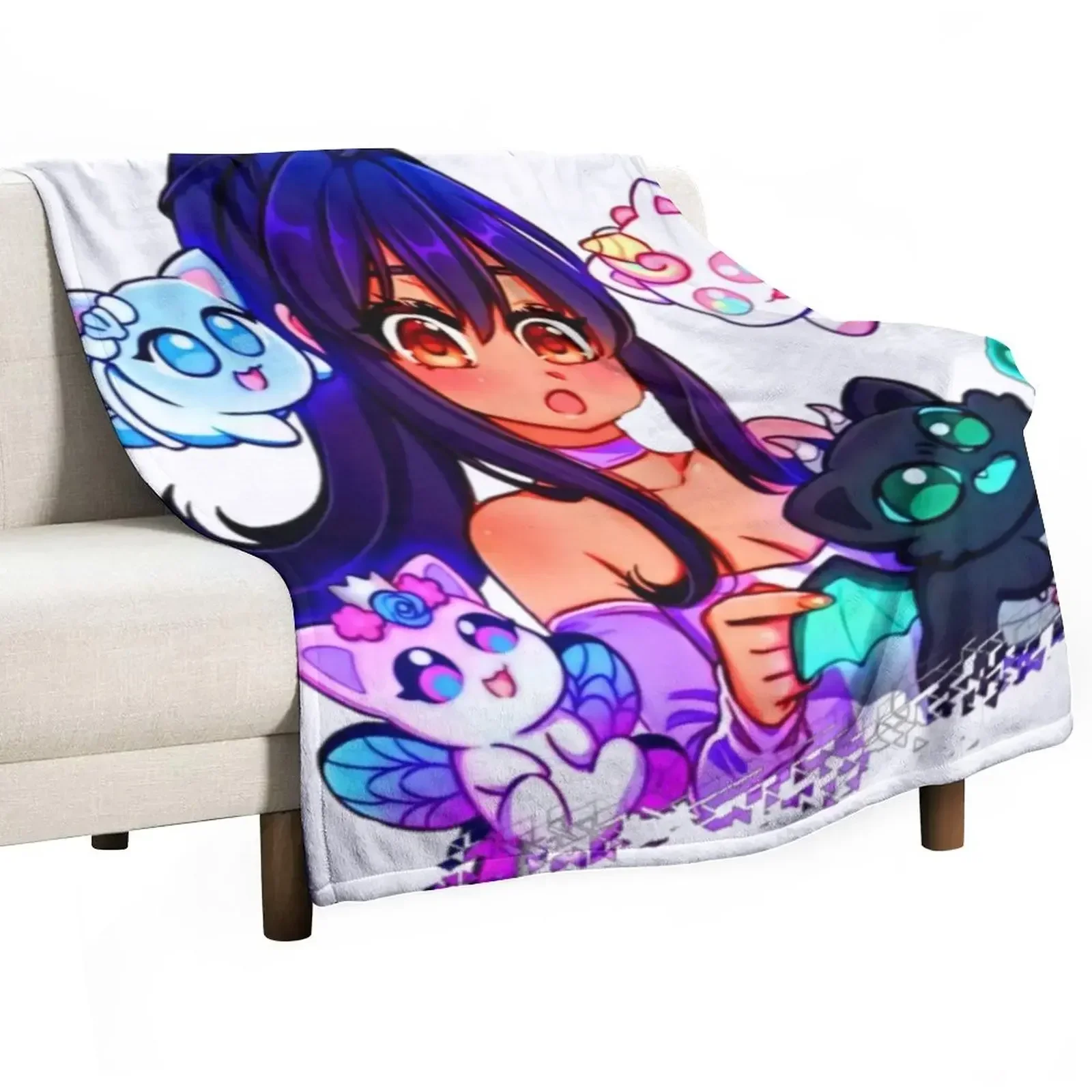 Aphmau Meow Plushies Anime Cats Throw Blanket Sofas Fashion Sofas Blankets