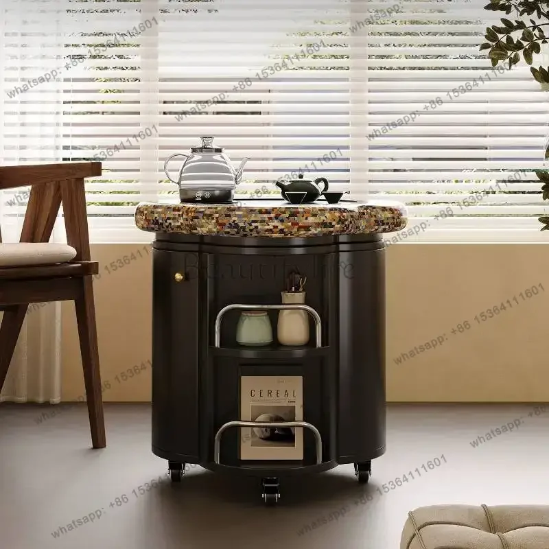 LSDesign Walnut Coffee Tables Brown Classy Italian Round Coffee Tables Living Room Center Lateral Tavolino Salotto Furniture Hom