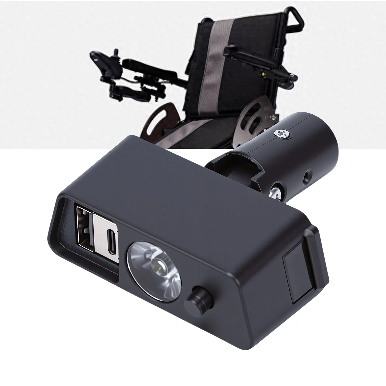 3 Pin XLR Head LED Light Electric Chair LED Light  Mounted with 3 Pin XLR Head USB Charging Port Adjustable Angle