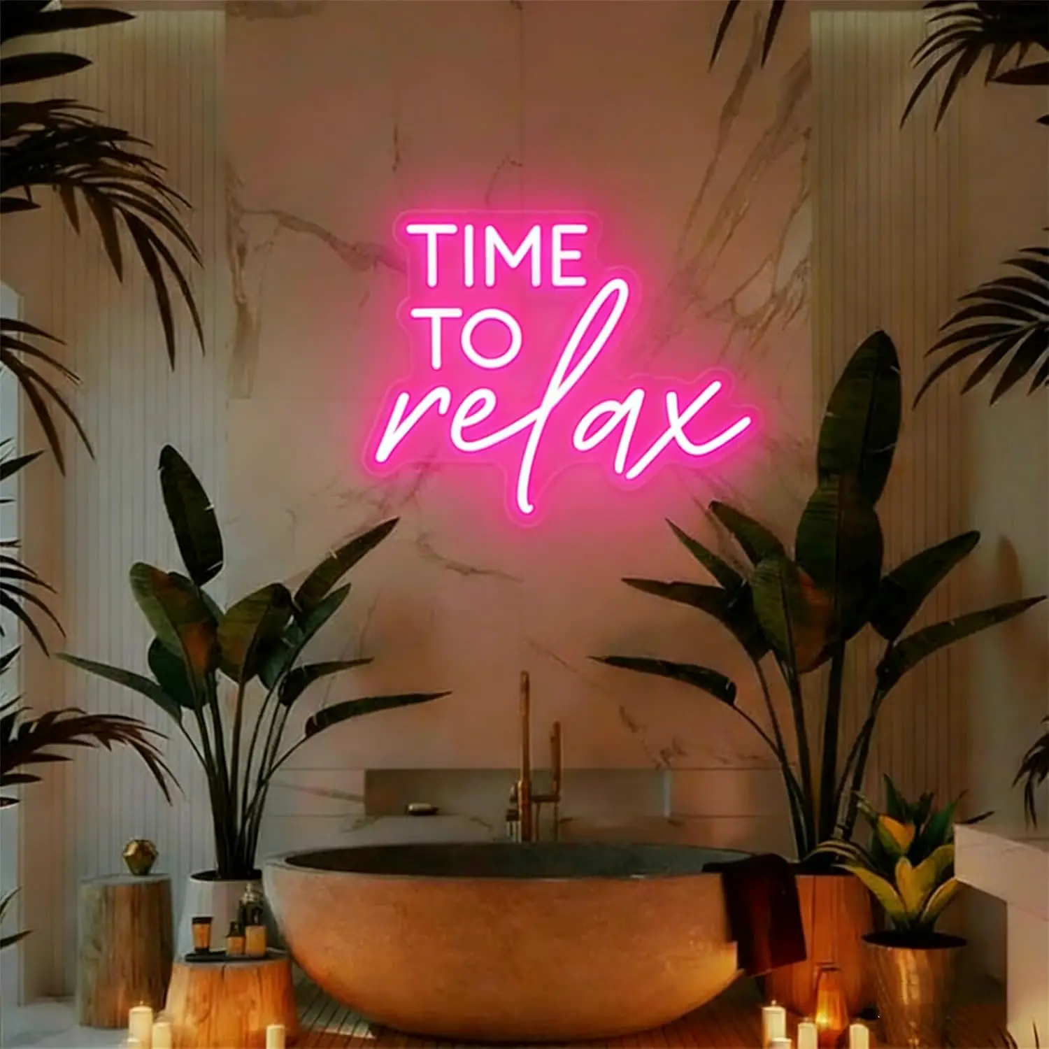 Time To Relax LED Neon Sign USB Neon Light for Bathroom Spa Salon Bedroom Hotel Home Relaxing Atmosphere Decoration Night Lamp