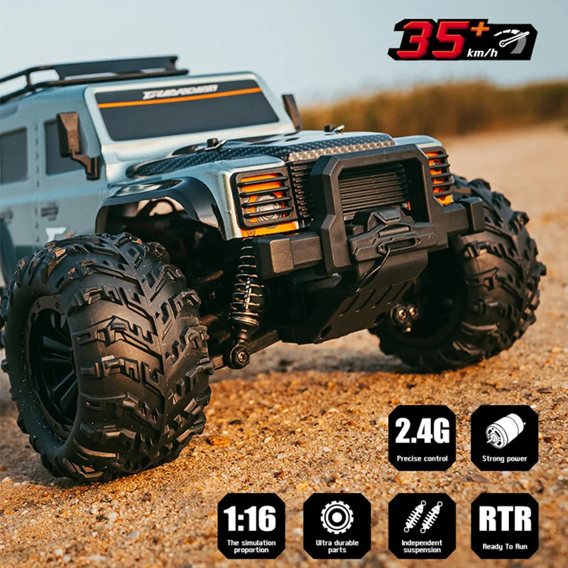 1/16 Rc samochód 4x4 Off Road szybki Drift sterowanie radiowe samochody 4WD zdalnie sterowany koparka z zabawki z lampkami LED dla dzieci