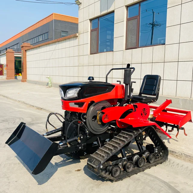 Popular Mini Rotary Tiller 25hp Hand Diesel Engine Amphibious Crawler Rotary Tiller Garden Farm Rotary Tiller With Plough