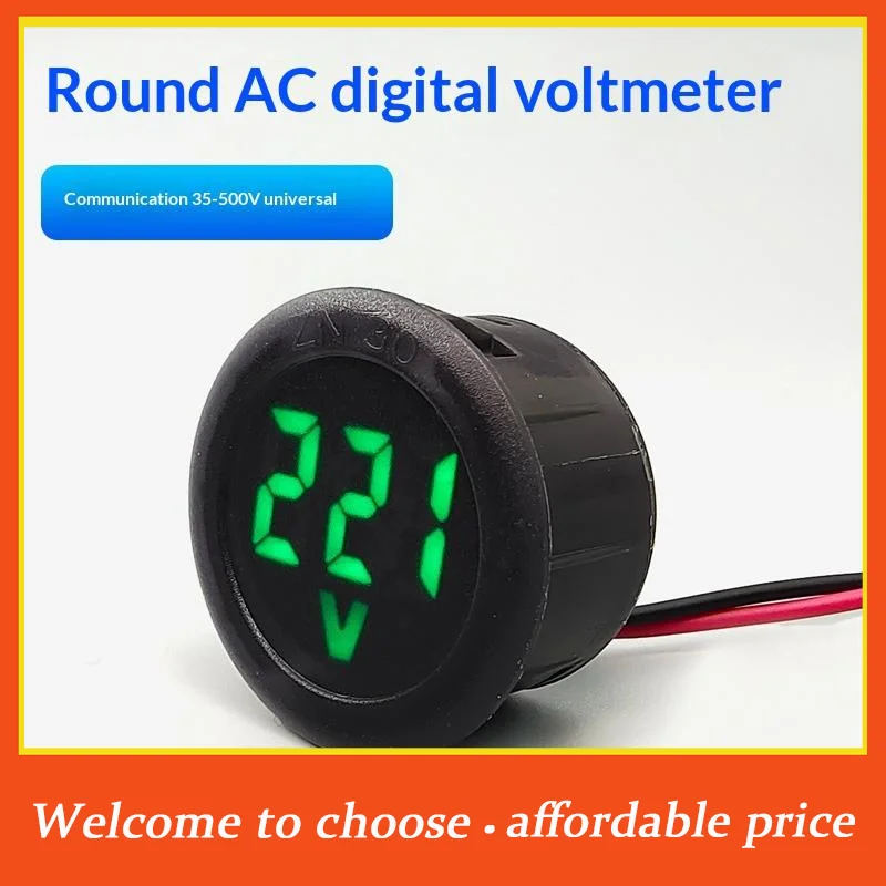 #DC Digital Voltage Meter Round LED Display 4-100V Mini Voltmeter Tester for Car Motorcycle Modification 12V 24V Universal