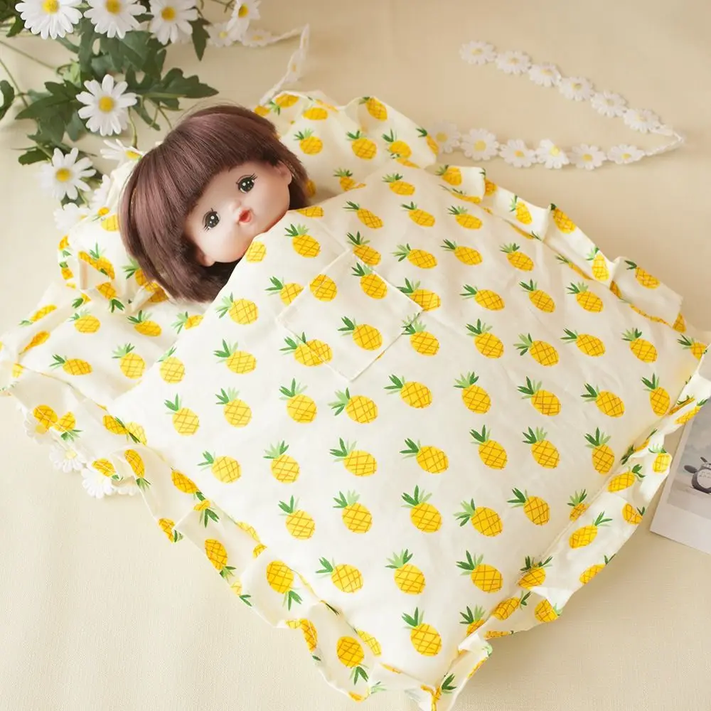 With Pillow Doll Sleeping Bag Pretend Play Doll Clothes Miniature Bed Sheet Bedroom 32 cm Doll Bedding Four Piece