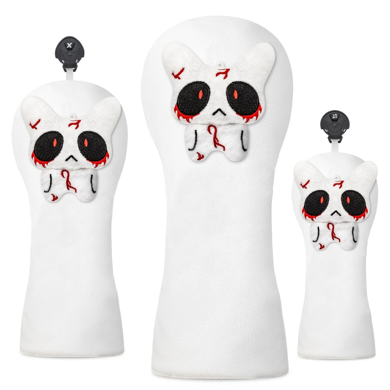 Couvre-têtes de club de golf au design de poupée mignonne, 1 pièce/3 pièces, adaptés aux clubs de driver, de fairway et hybrides, unisexe, durables et élégants.