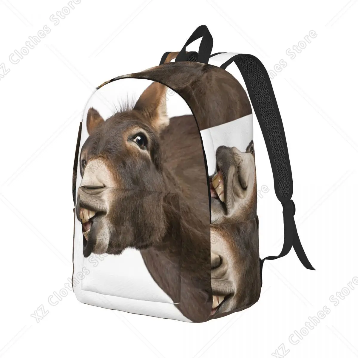 Super Cute Smiling Donkey Student Backpack School Bag Hiking Travel Daypack for Men Women Bookbag Shoulder Bags