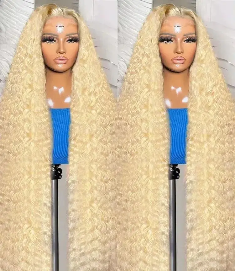 باروكة شقراء الدانتيل الجبهة فضفاضة موجة عميقة 13 × 4 HD شقراء شعر مستعار مجعد 30 بوصة الاصطناعية الدانتيل الشفاف أمامي الباروكات الإناث