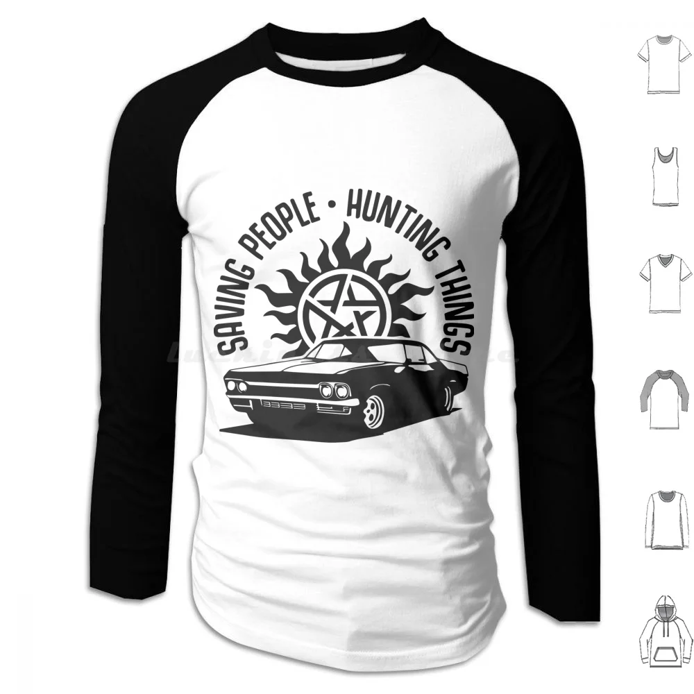 Supernatural Impala 67-Saving People , Hunting Things Hoodie cotton Long Sleeve Supernatural Impala 67 Saving People