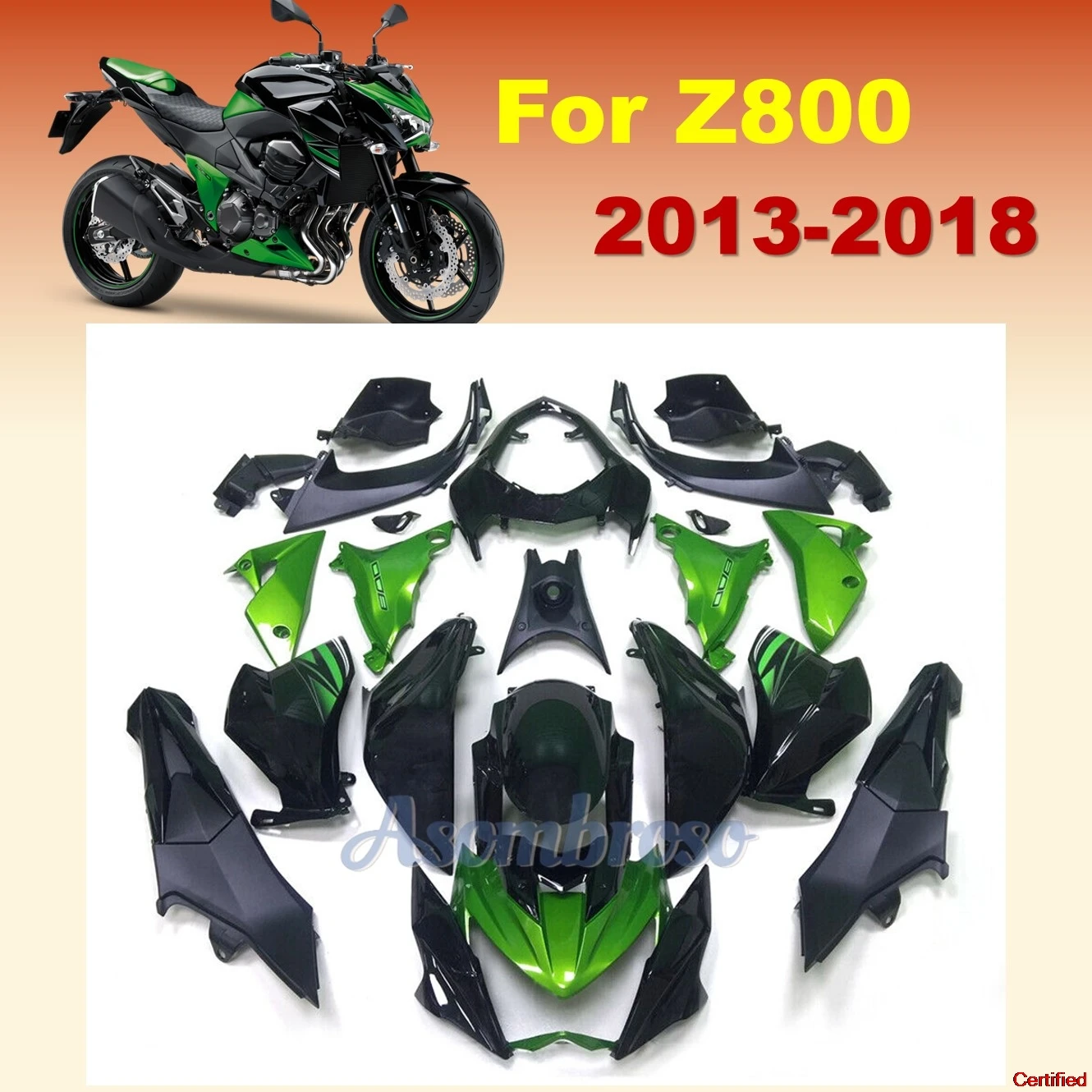 

Полный комплект обтекателей для спортивного велосипеда для Z800 2013 2014 2015 2016 2017 2018 Z 800 13-18 обтекатели корпуса зеленый черный кузов