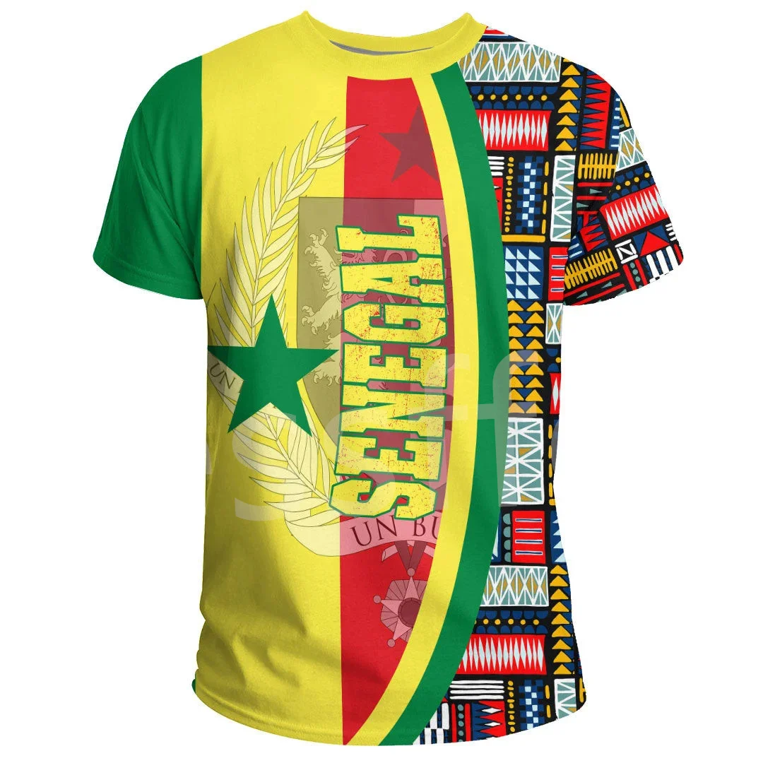 Tessffel Africa Country Senegal Tattoo Retro Culture 3DPrint Men/Women Summer Harajuku Funny Short Sleeves T-Shirts Streetwear 1