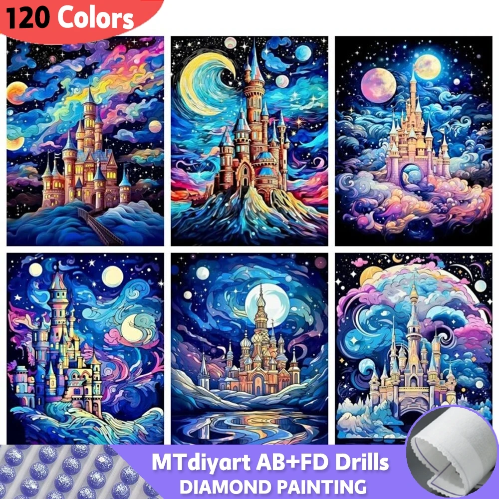 

120 цветов фэнтезийный замок AB сказочная пыль 5D алмазная живопись новые поступления звездное небо полная вышивка мозаика пейзаж домашний декор