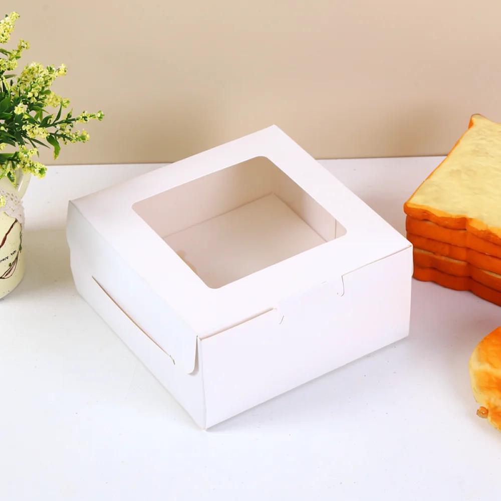 Simple Bakery Packaging Box For Muffin Cupcake Tart Container Kraft Paper Dessert Treat Gift Storage Box