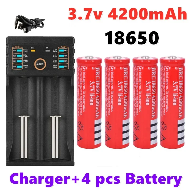 100% neue Original 18650 batterie 3,7 V wiederaufladbare liion für Led taschenlampe batery litio + USBCharger