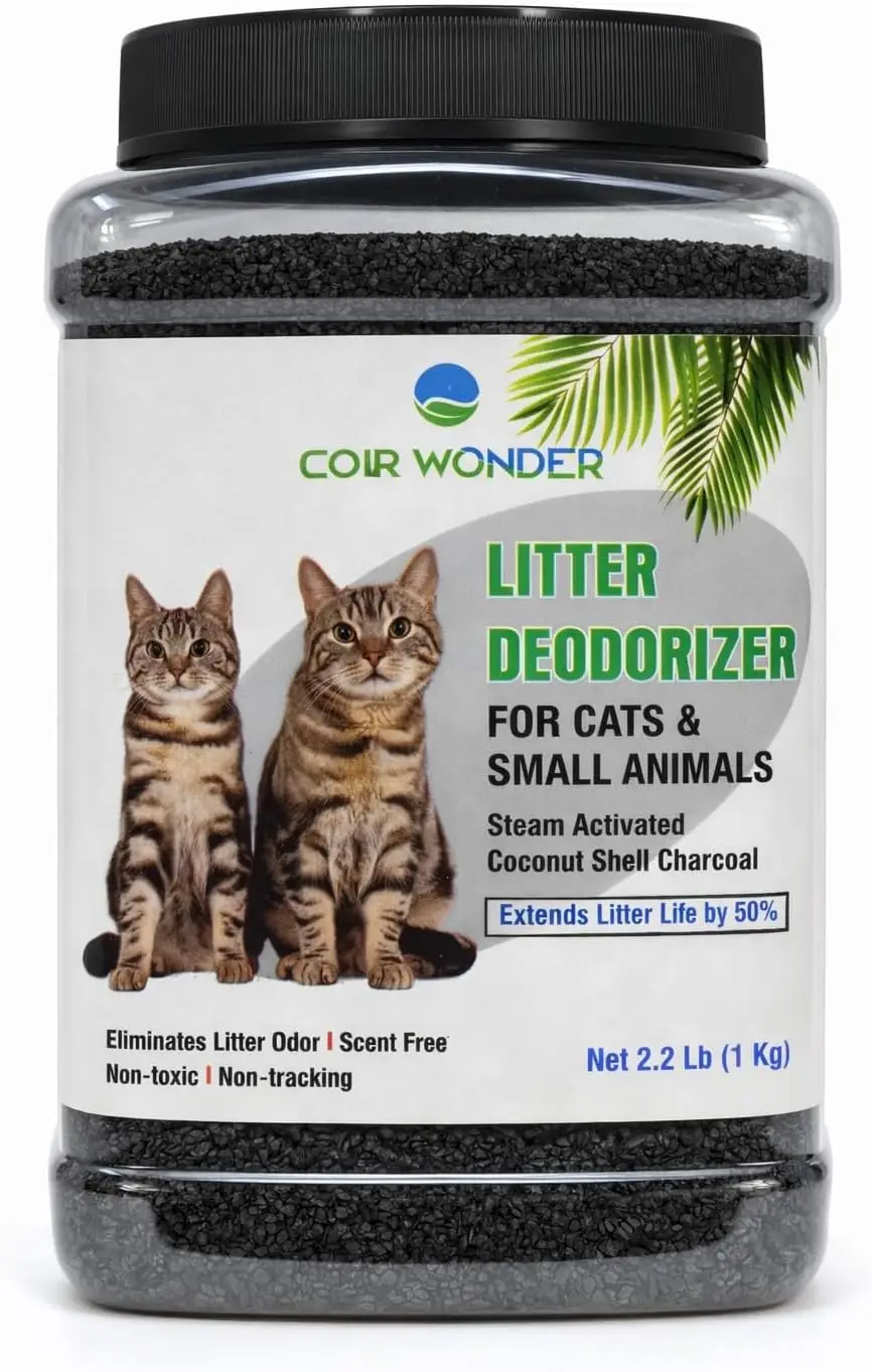 

Cat Litter Deodorizer – 2.2 Lb Activated Charcoal Carbon – Odor Eliminator for Litter Box, Chicken Coop, Small Animal Enclosures