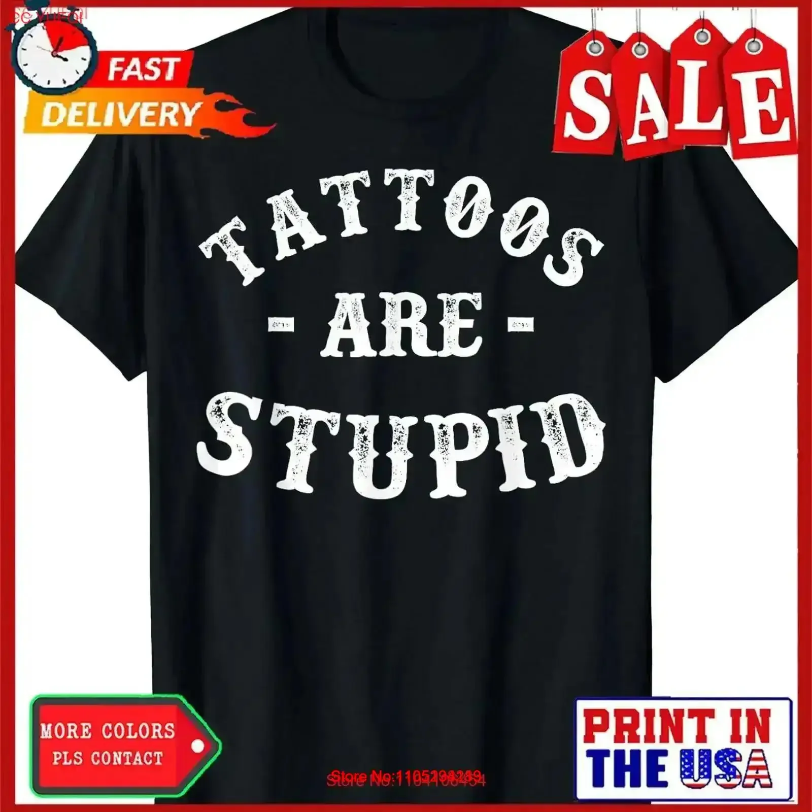 Tattoos Are Stupid Ink Addict Tattoo Quotes T Shirt vintage Washed Versatile Stylish Comfortable graphic Casual Slightly
