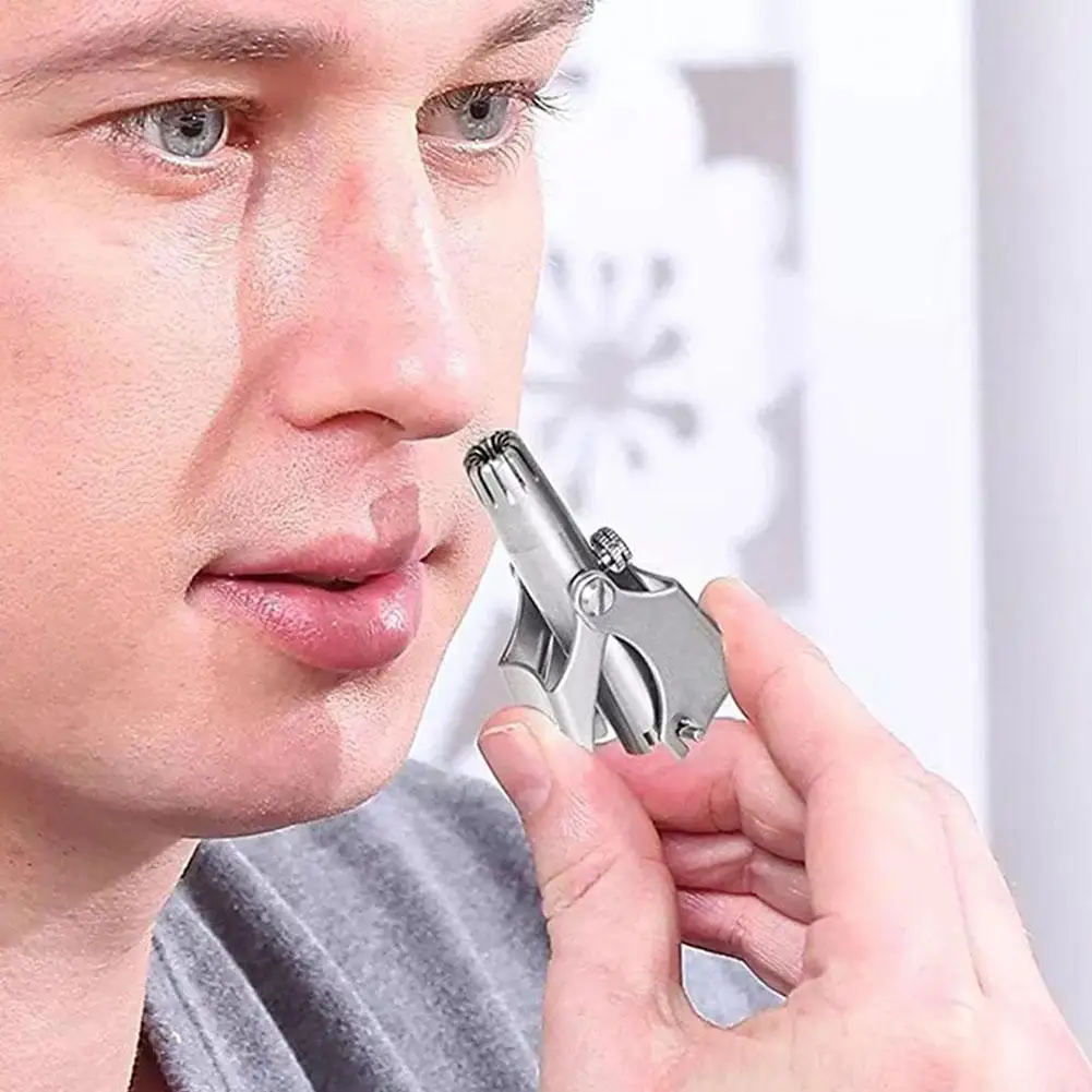 Pencukur Manual hidung, pemangkas bulu hidung telinga tahan air aman untuk pria cukur penghilang rambut pisau cukur jenggot pemangkas rambut hidung