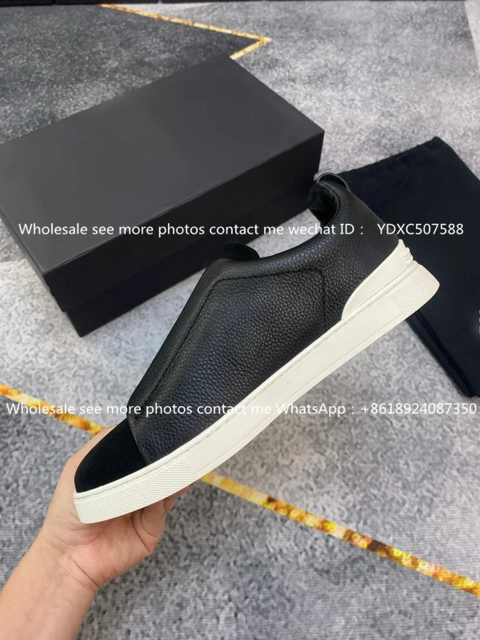 cowhide black suede