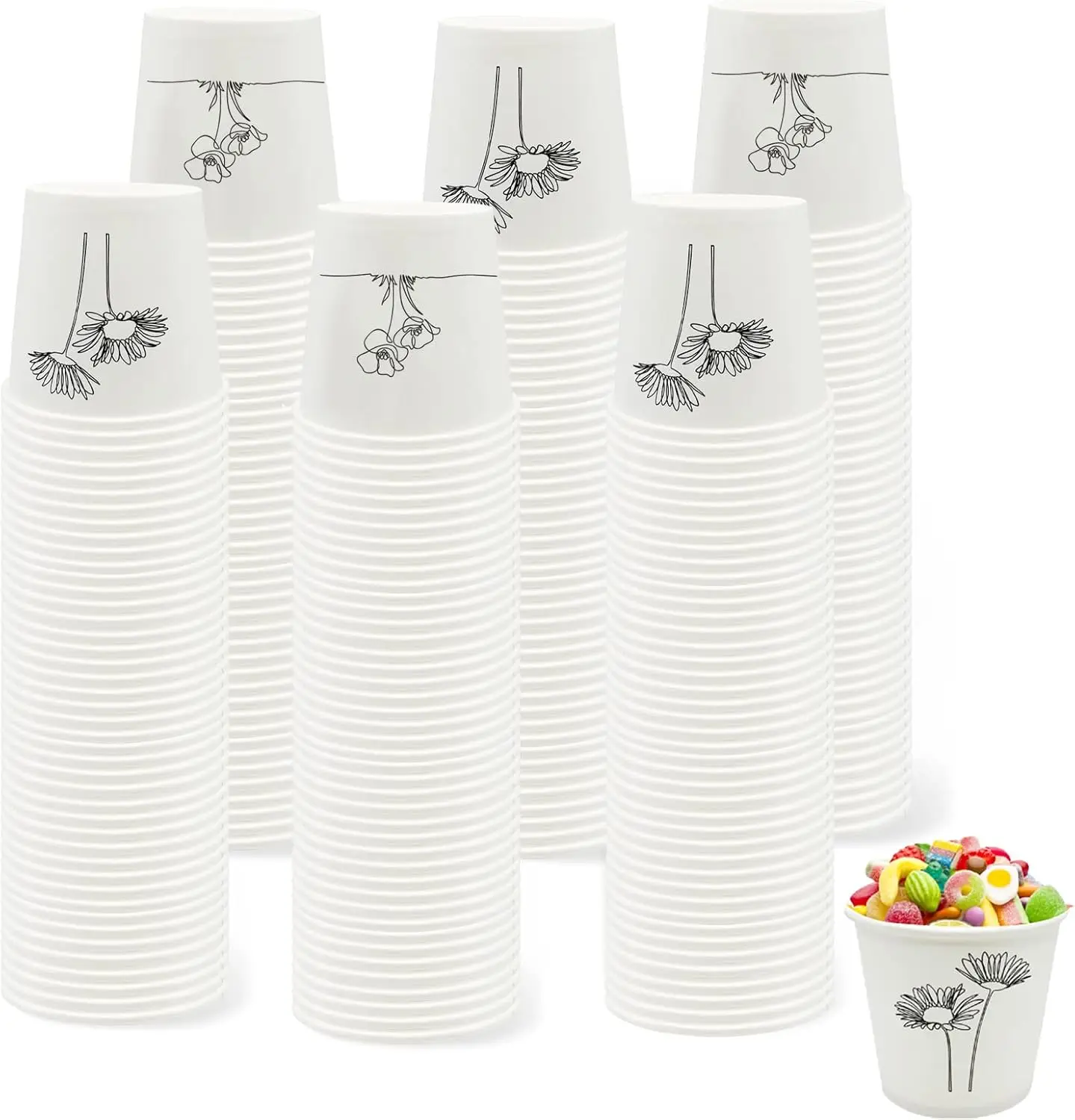 

400 Pack 3oz Small Paper Cups, Premium Paper Disposable Cups, Small Bathroom Mouthwash Cups, Cold Beverage Drinking Cup