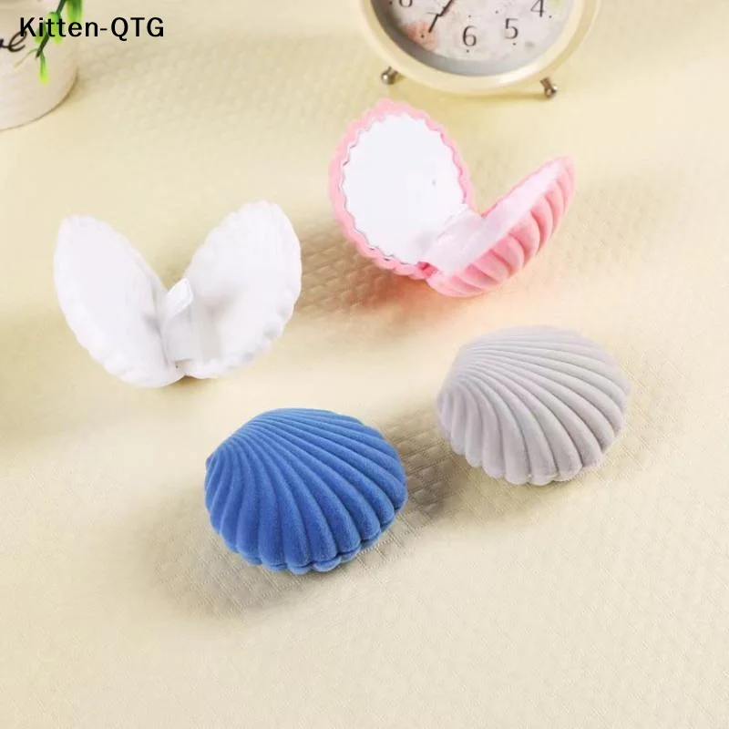 Cute Shell Crown Star Shaped Flocked Jewelry Boxes Soft Inner Lining For Storing Rings Necklaces Earrings Perfect Gift For Girls