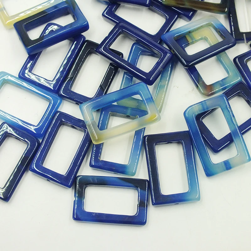 96PCS/lot 22X34MM rectangular blue natural stone beads. used for jewelry making DIY bracelet earrings supply