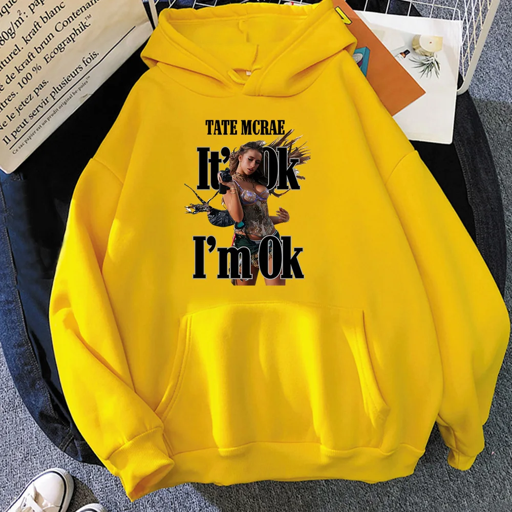 Hiver hommes/femmes sweats Hip Hop Streetwear c'est Ok je suis Ok Tate McRae sweats à capuche Sudaderas Con Capucha à manches longues graphique hauts