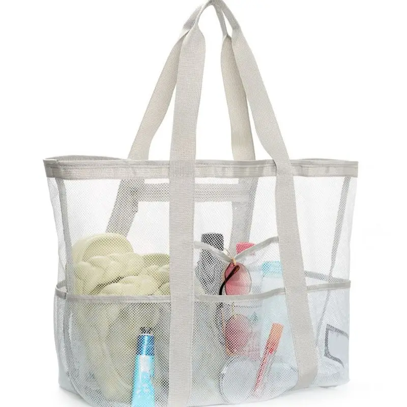 شبكة حقيبة شاطئية أكياس التخييم ساندبروف كبيرة حمل حقيبة لحمام السباحة تسرب واقية سستة جيب المرأة عطلة أساسيات الشاطئ الملحقات