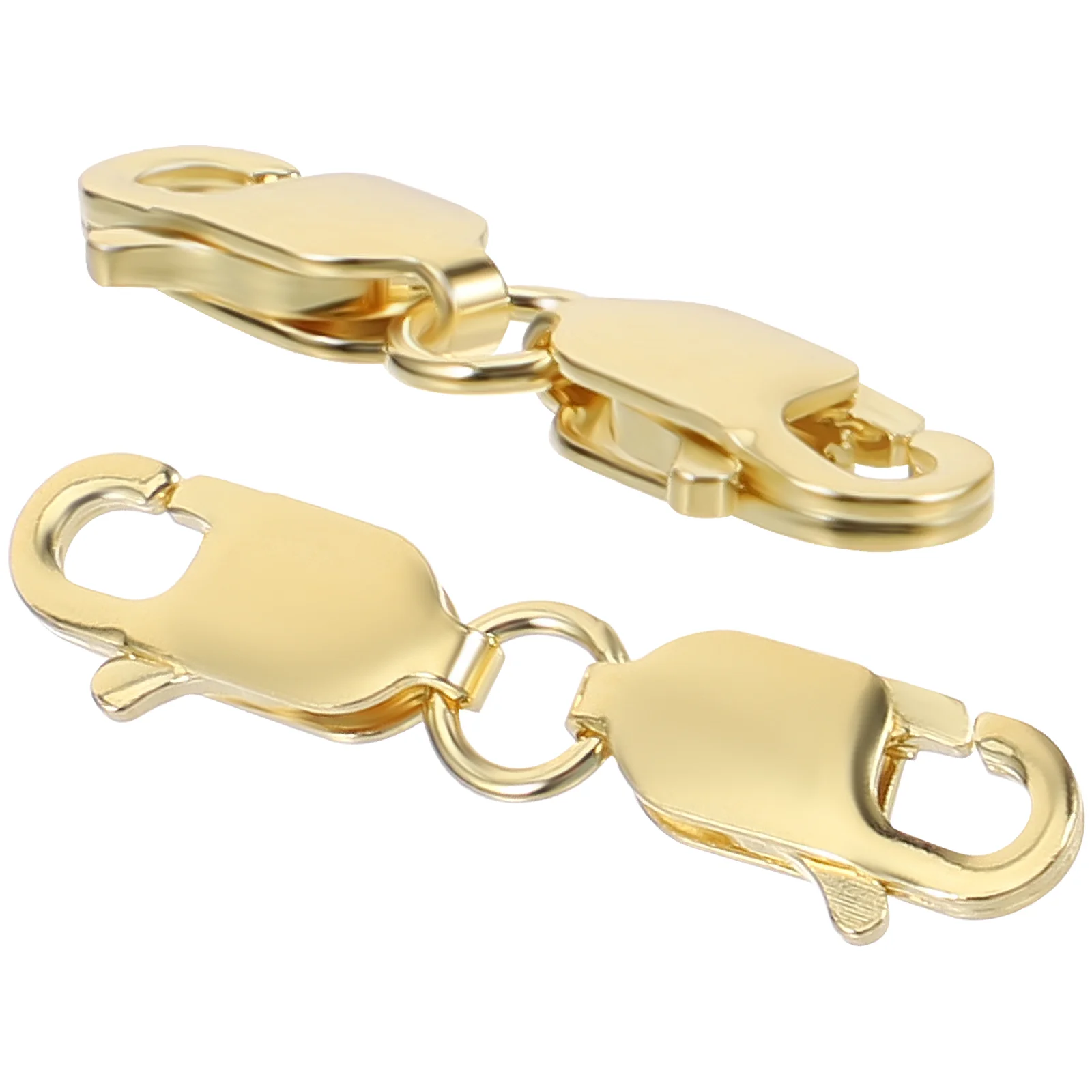 

2 Pcs 14K Gold Double Lobster Clasp Extenders Silver Jewelry Making Accessories Claw Clasps Bracelet Necklace