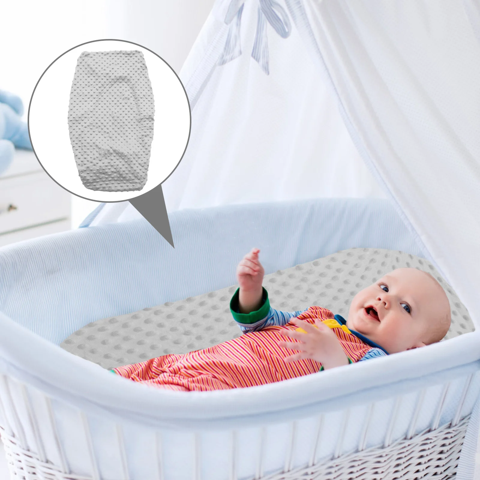 

Skirt Care Pad Soft Bassinet Mattress Sheet Newborn Baby Crib Fitted Cover Nursery Decor Baby Sheets For Bassinet Neutral