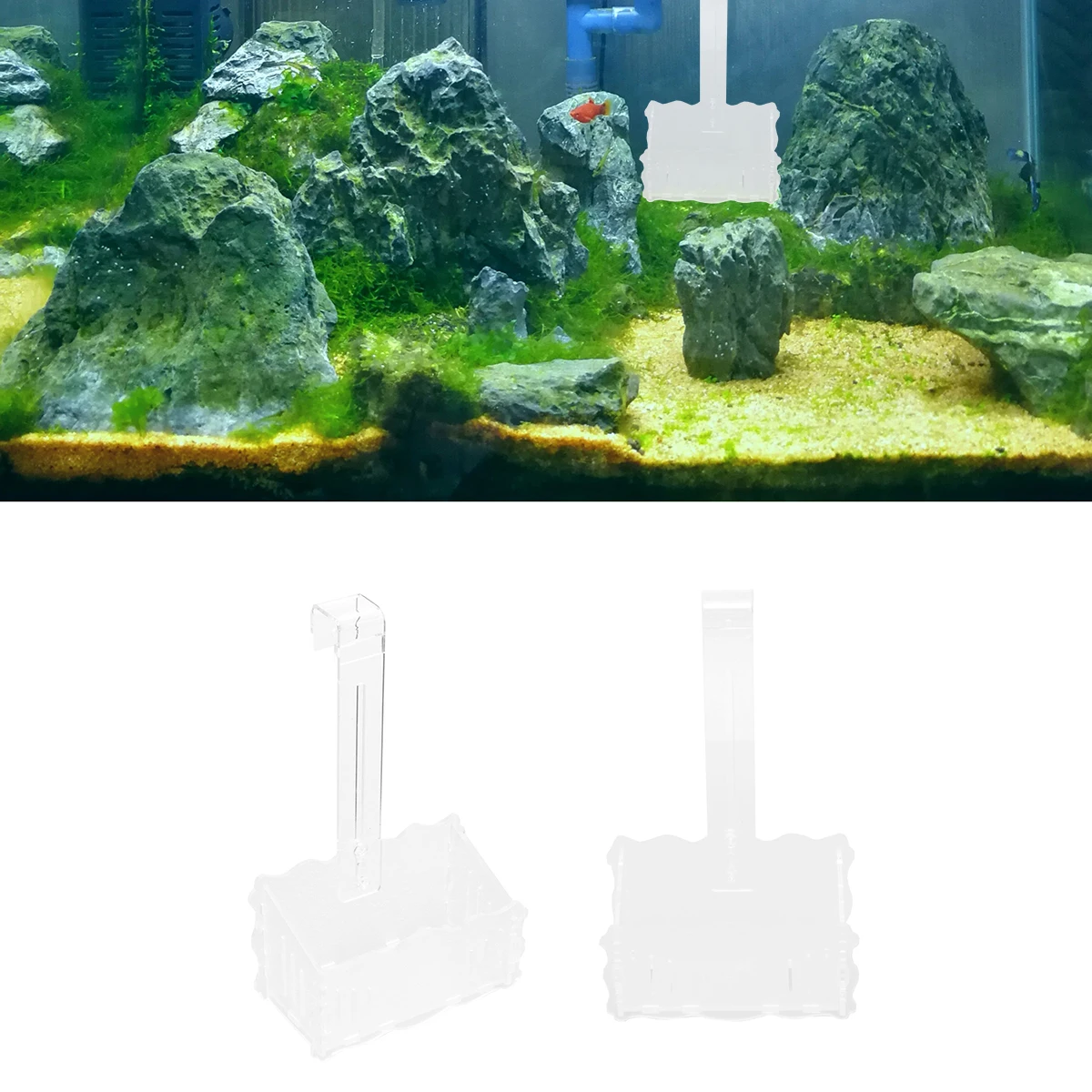 

Medium Acrylic Aquatic Plant Cup Hook Type Reusable Fish Tank Aquarium Plant Holder Landscaping Float Grass Planting Pot