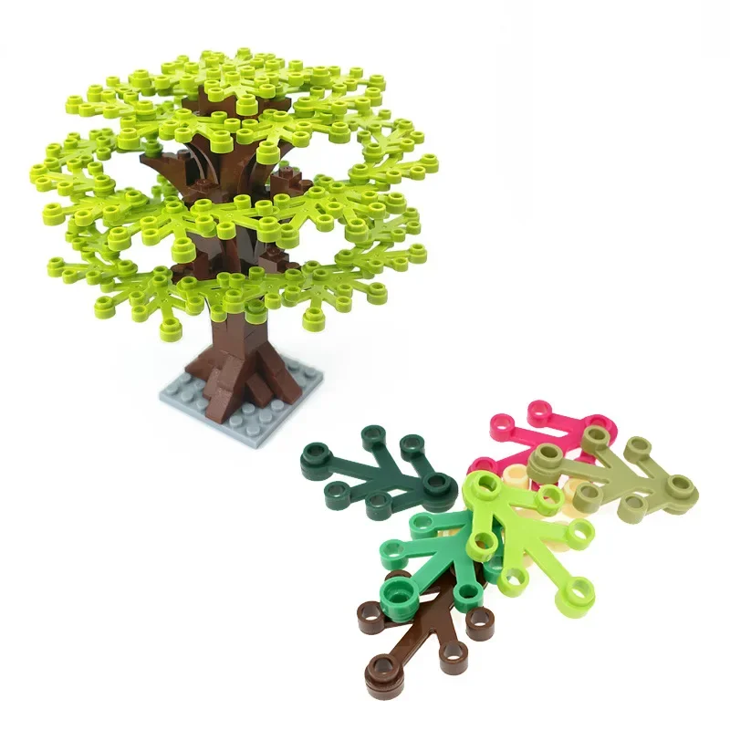 Building Block The Leaf 4x3 Colorful Tree Part 2423 40pcs Garden Scene Accessories  Compatible with Lego plant Part