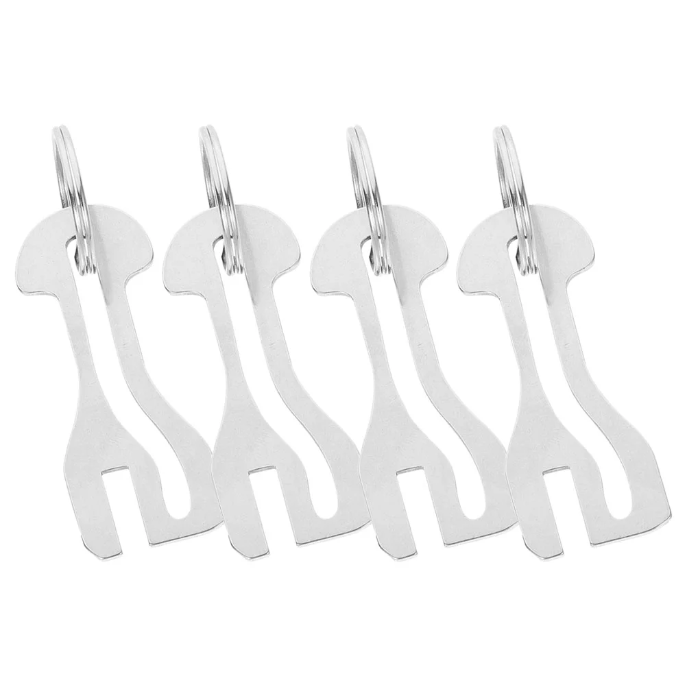 4 Pcs Cart Token Shopping Trolley Coin Keyring Metal Tokens Chain Release Unlocker Holder Remover Grocery Truck