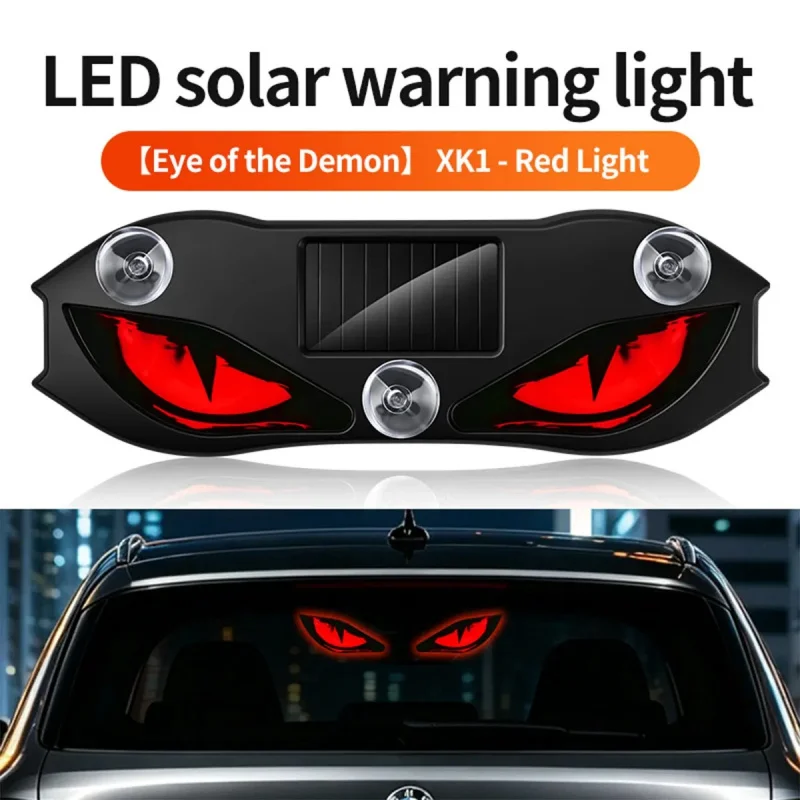 2026 NEW Solar Power Car Creative Demon Eye Light Cool Flashing Warning Light Dynamic Safety Vehicle Signal Lights Universal