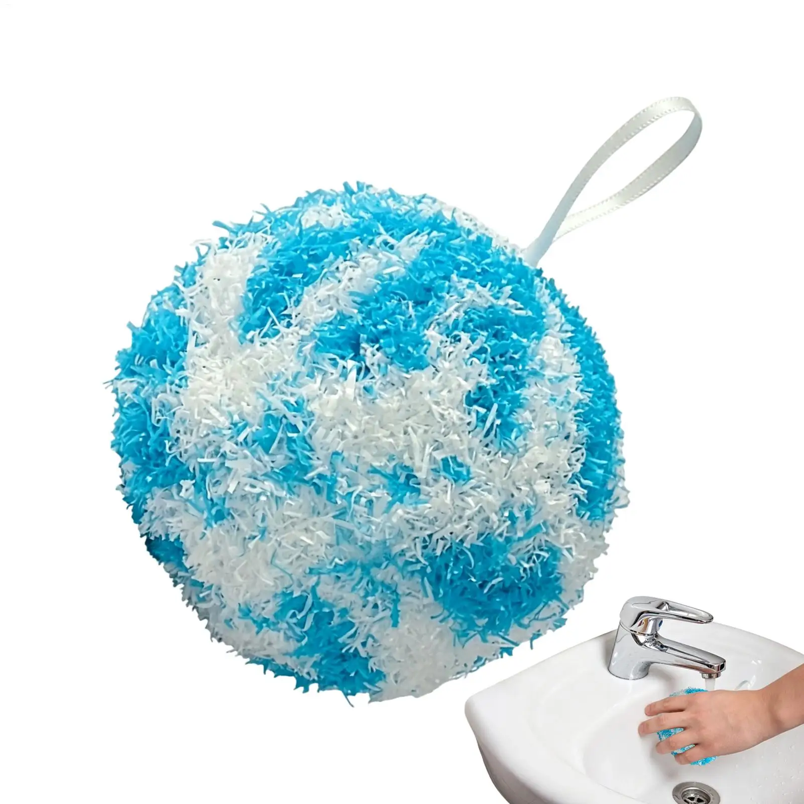 8cm Non-Scratch Sponge Scrubber Ball, Soft Multi-Purpose Cleaning Tool, Portable Kitchen Sink Bathroom Countertop Scourer