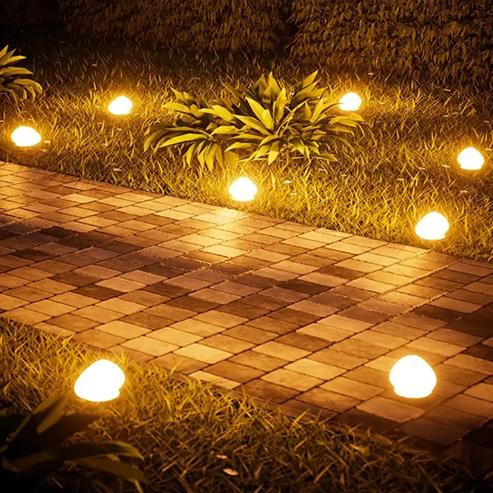 Cobblestone Shaped Solar Stone Lamp Energy Saving Waterproof Outdoor Pebble Lamp Wireless Decorative LED Solar Light Garden